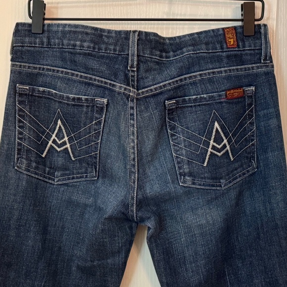 7 for All Mankind ‘A’ Pocket Low Rise Flare Denim Jeans - Picture 6 of 10